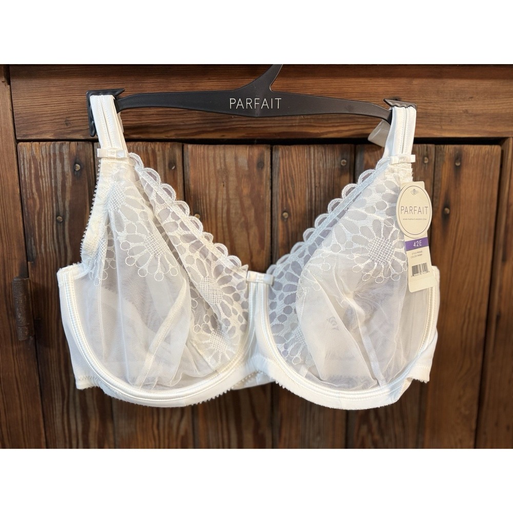 Parfait Lace Minimizer Bra Women 42E Ivory Underwired Unlined Adjustable NWT